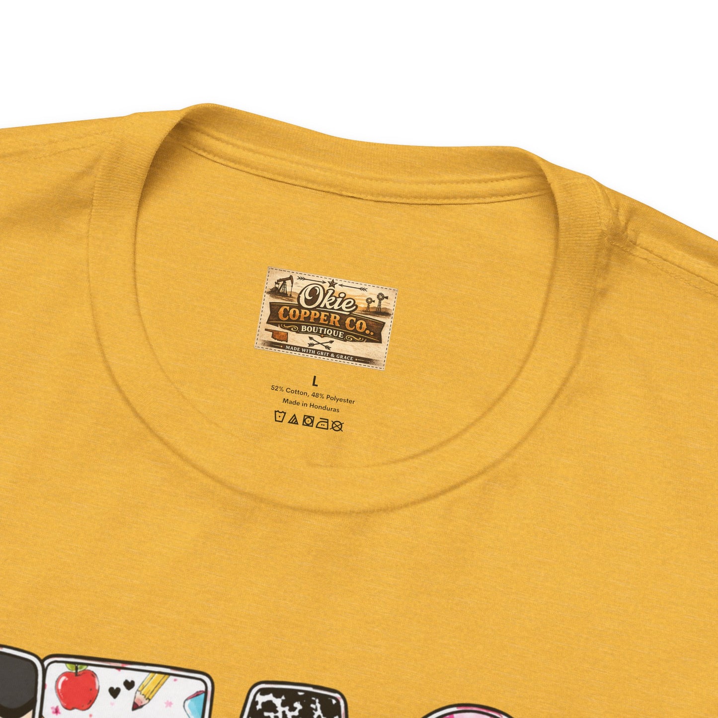 Teach Colorblock Graphic Tee – Cute Patterned Teacher T-Shirt
