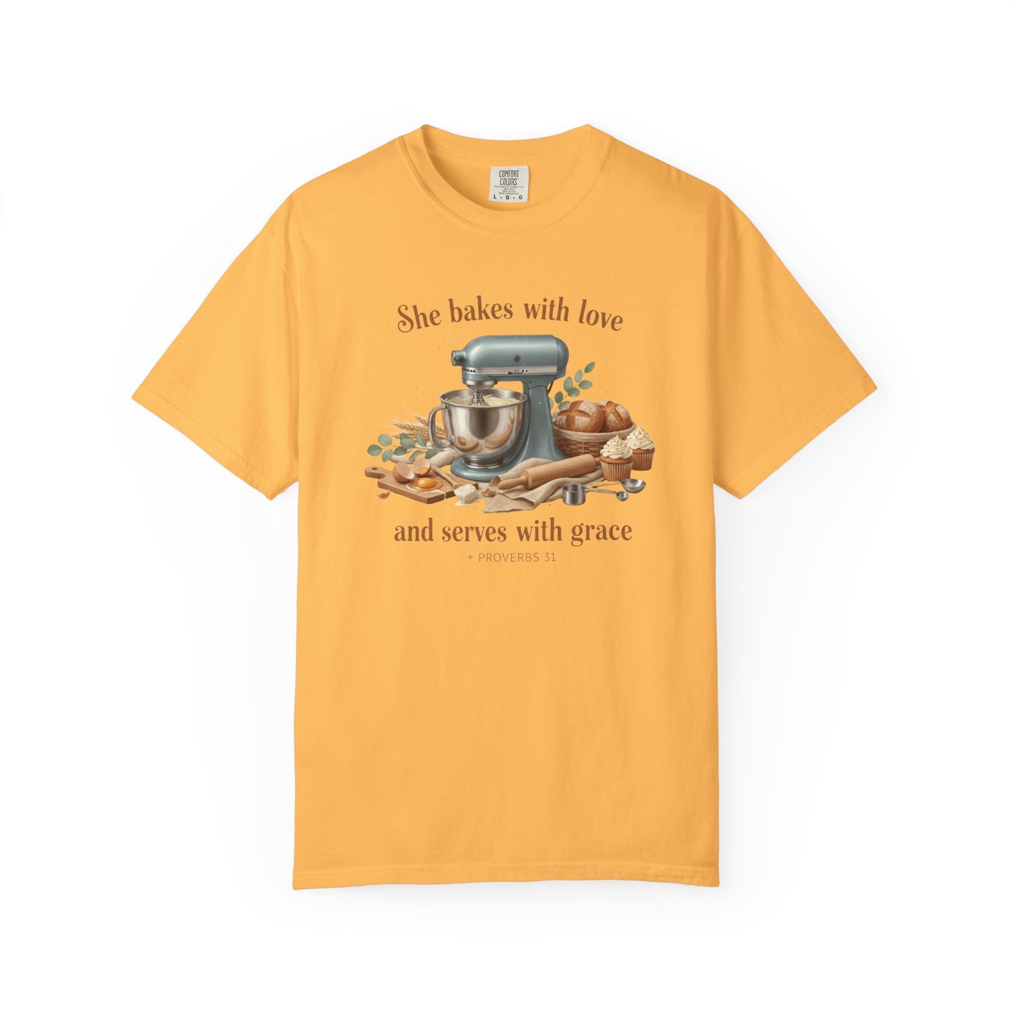 Baker’s Grace T-Shirt – "She bakes with love and serves with grace" Kitchen Tee