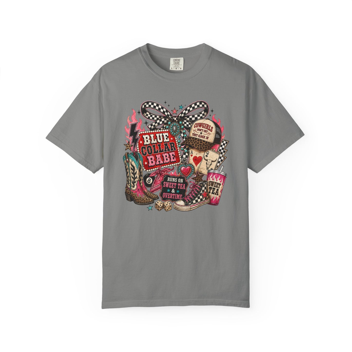 Blue Collar Babe T-Shirt — Retro Cowgirl Graphic Tee