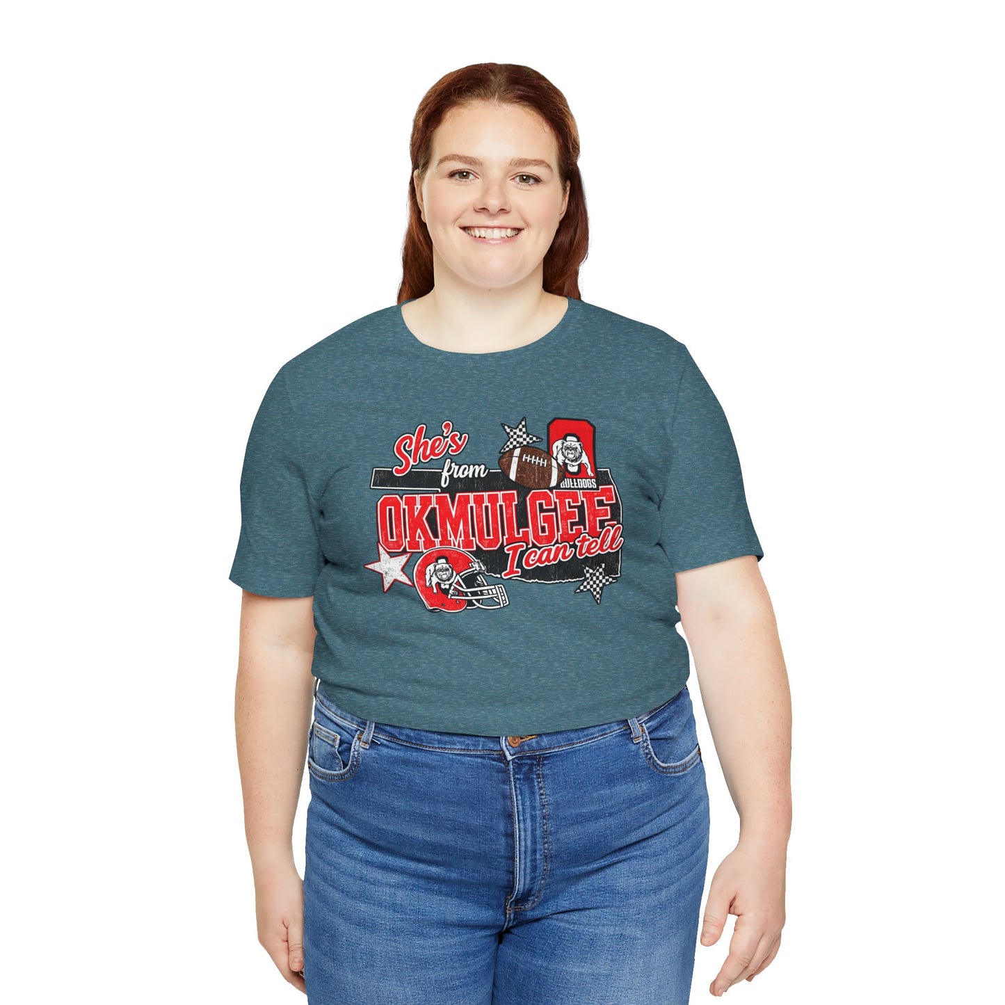 Okmulgee Cardinals Football Tee — She’s From Okmulgee Design