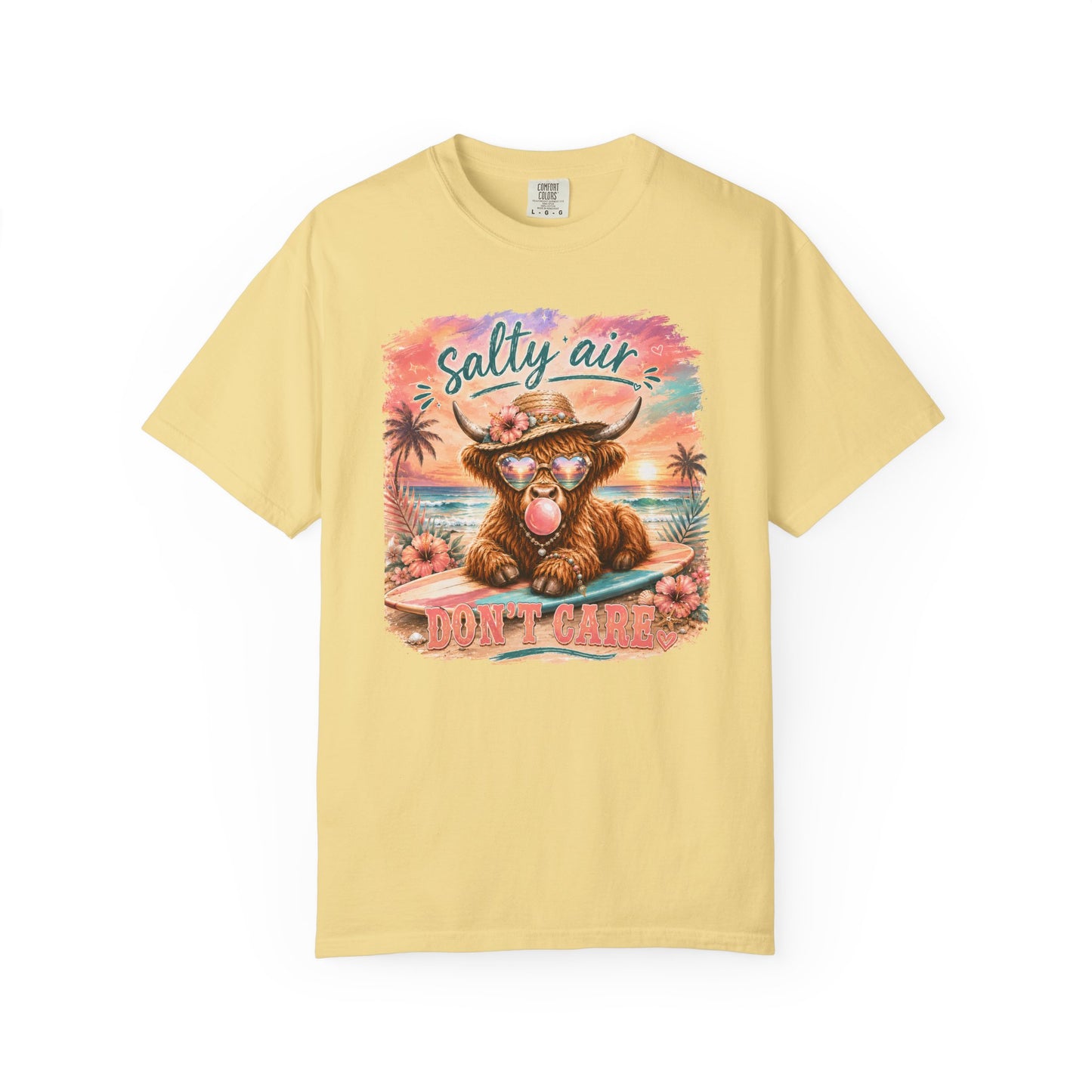 Salty Air "Don't Care" Beach Cow Graphic T-Shirt