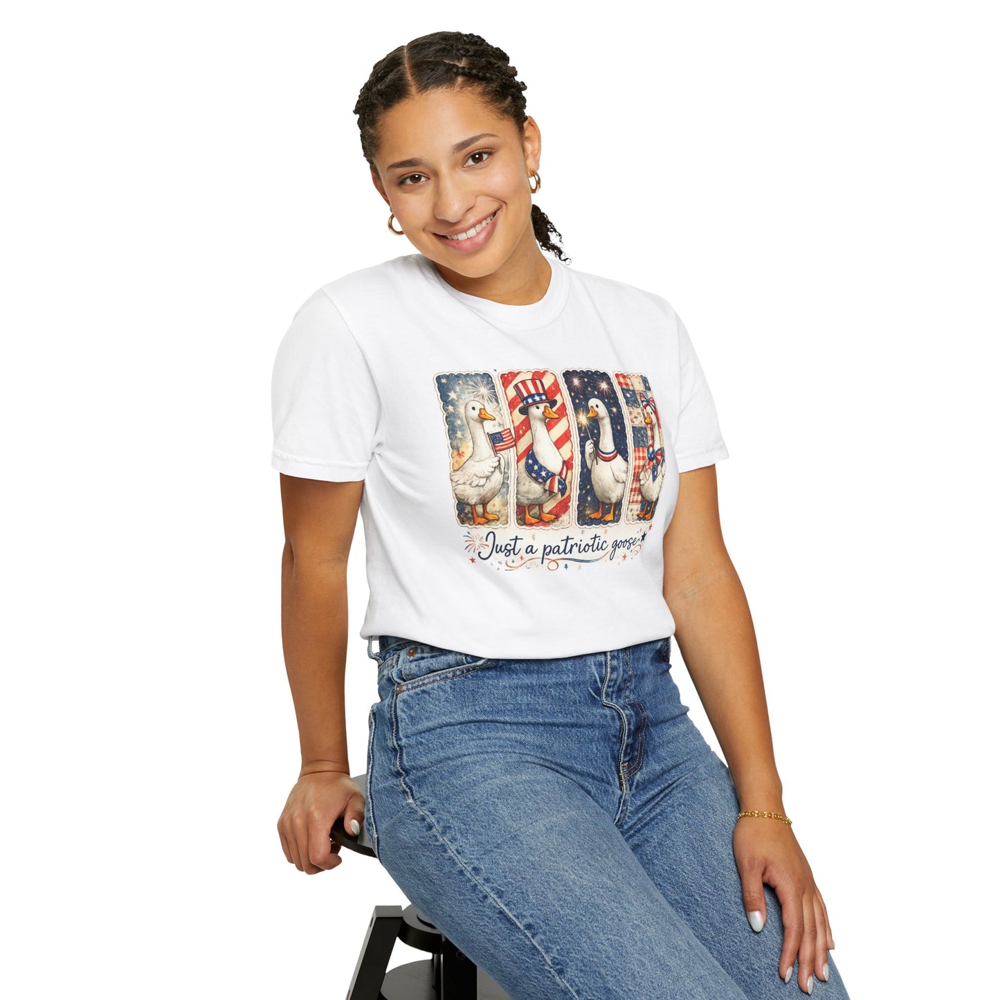 Patriotic Goose T-Shirt — "Just a patriotic goose" Americana Tee