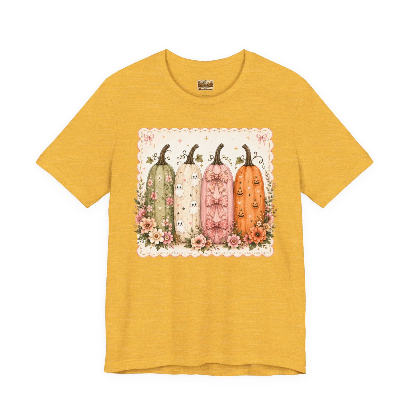 Vintage Floral Pumpkin Tee — Autumn Harvest Graphic T-Shirt