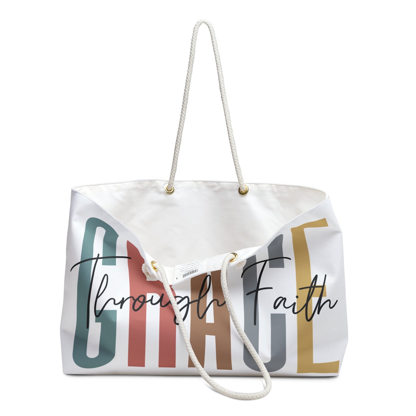 Grace Through Faith Weekender Bag — Inspirational Christian Travel Tote