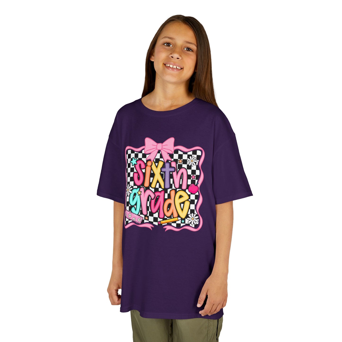 Sixth Grade Kids T‑Shirt - Colorful Checkerboard Back-to-School Tee