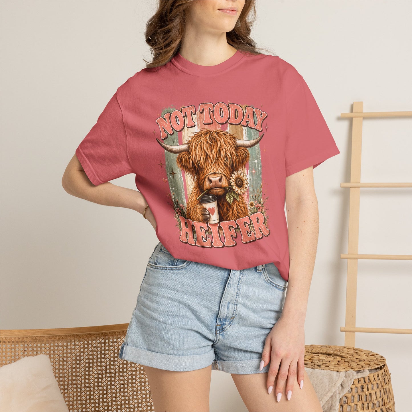 Not Today Heifer T-Shirt — Funny Highland Cow Graphic Tee