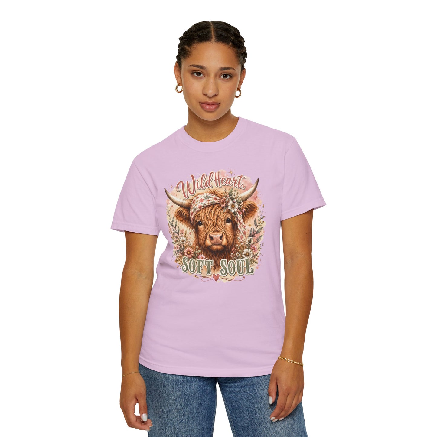 T-Shirt — “Wild Heart, Soft Soul” Highland Cow Graphic Tee