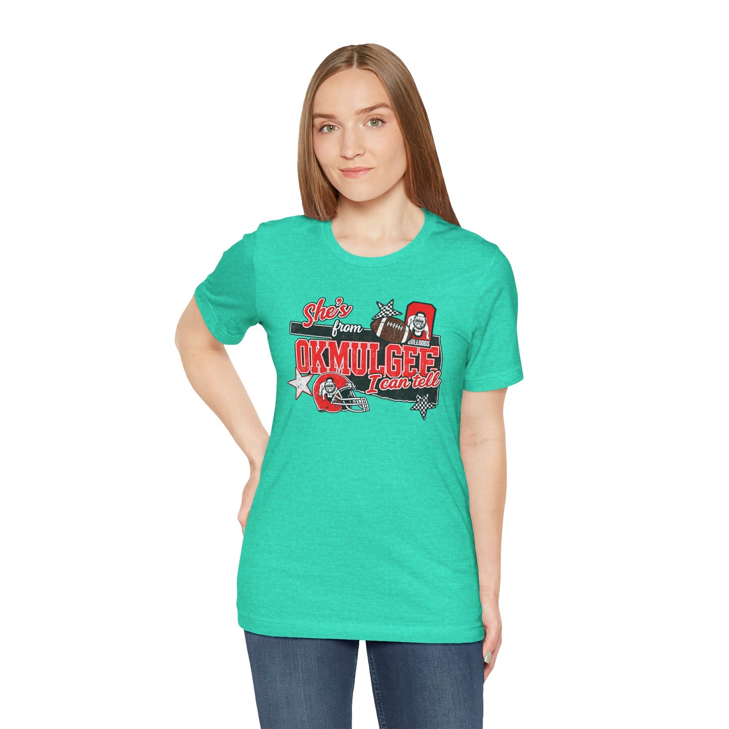 Okmulgee Cardinals Football Tee — She’s From Okmulgee Design