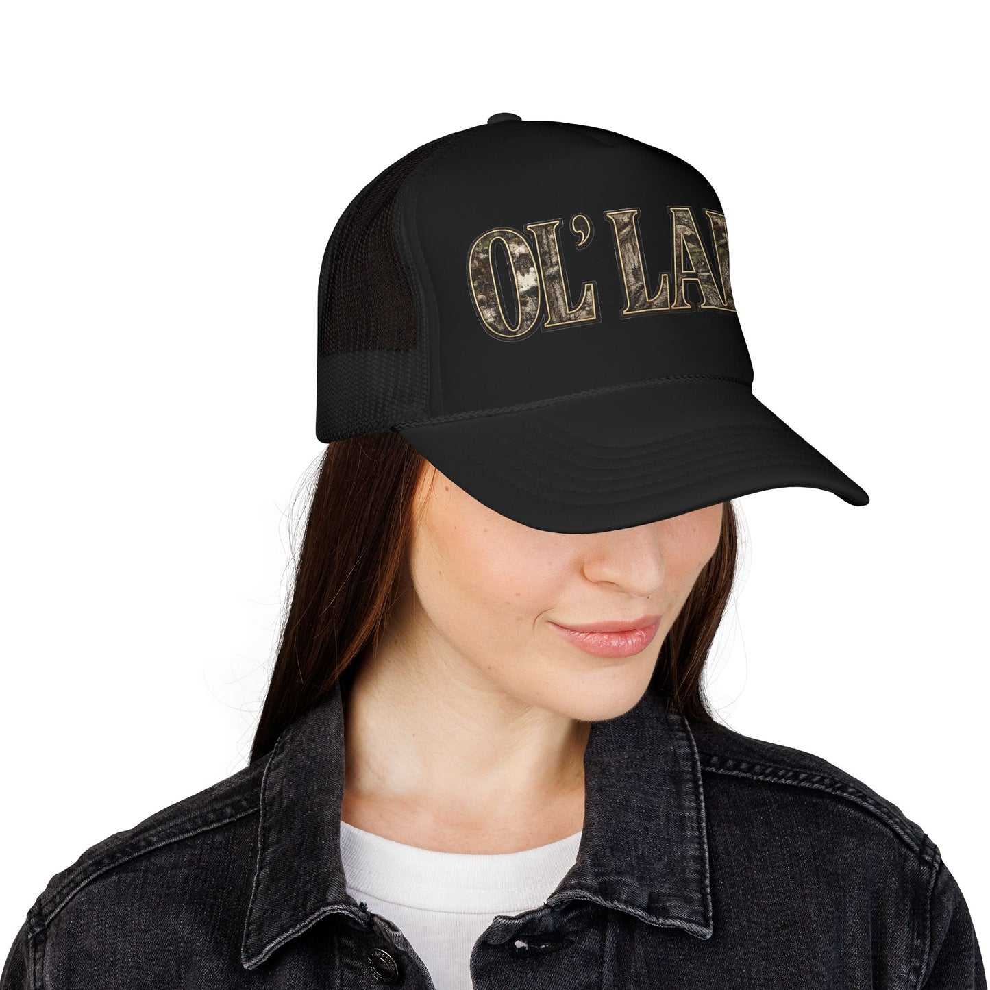 Ol' Lady Trucker Hat — Vintage Rustic Foam Cap for Country Style