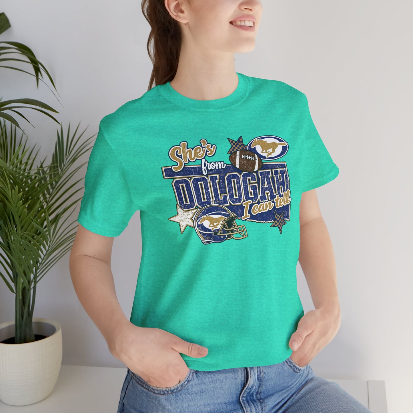 Oologah Team Tee — "Stay from Oologah Teamster" Vintage Football Graphic T-Shirt