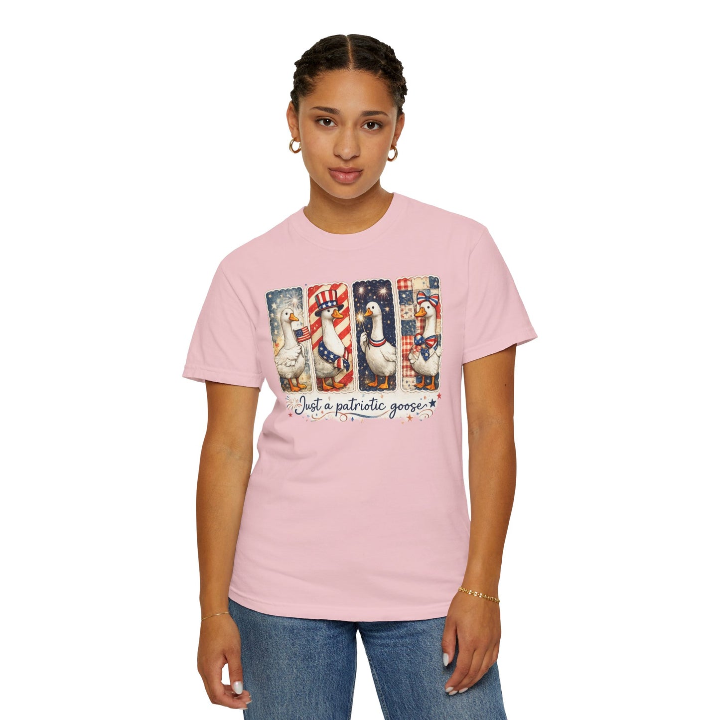 Patriotic Goose T-Shirt — "Just a patriotic goose" Americana Tee