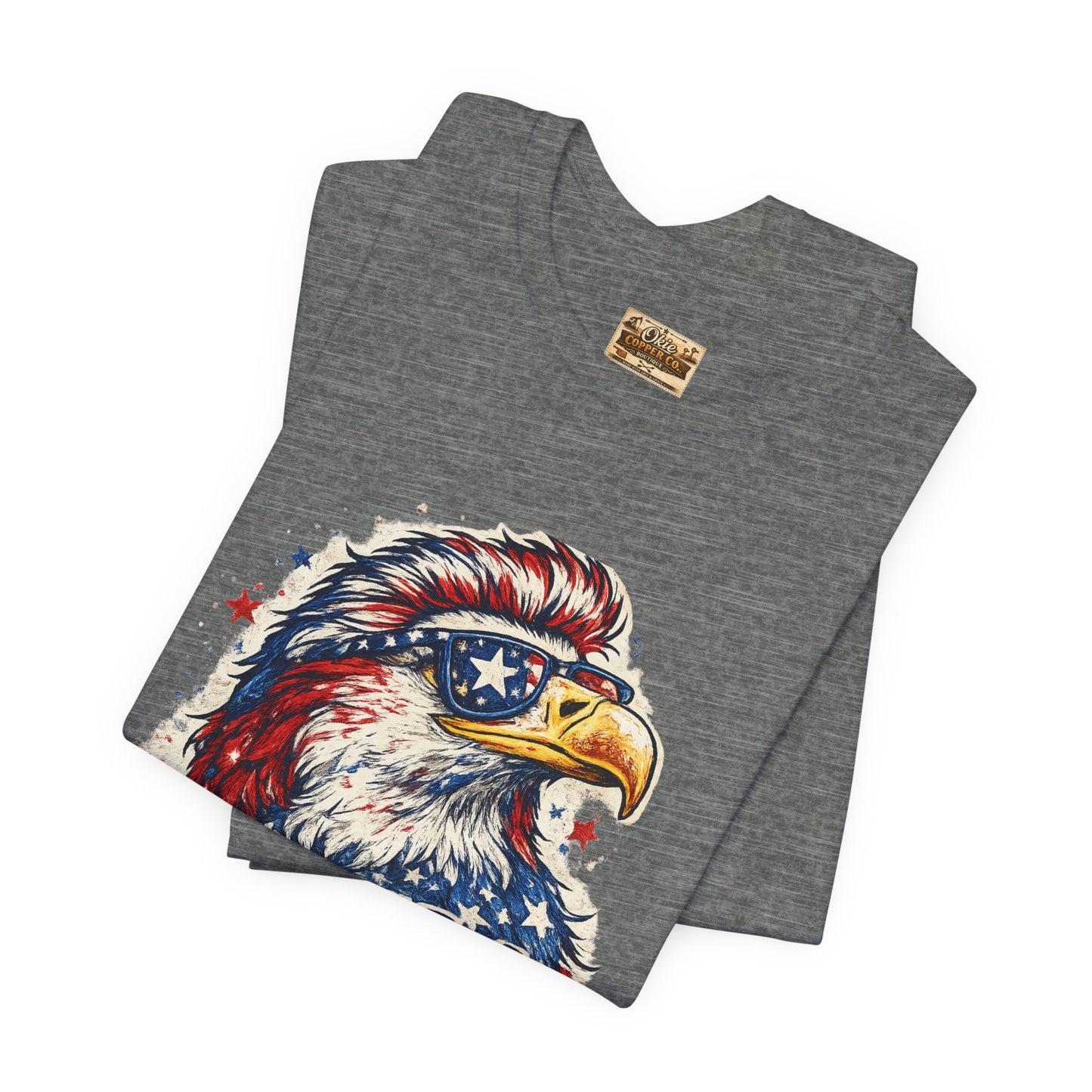 Patriotic Eagle Tee — "WTF Is A Kilometer?" Funny 4th of July Shirt