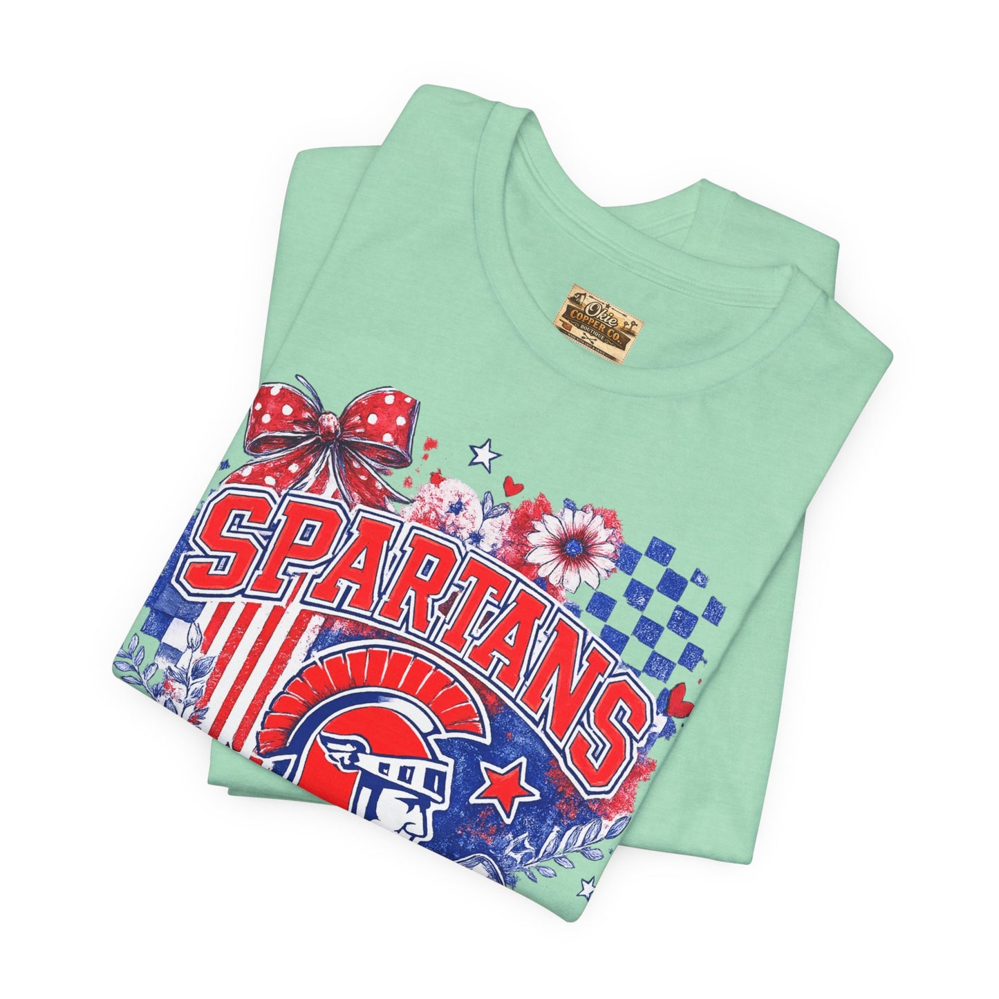 Spartans Pride Graphic Tee — Red, White & Blue School Spirit T-Shirt