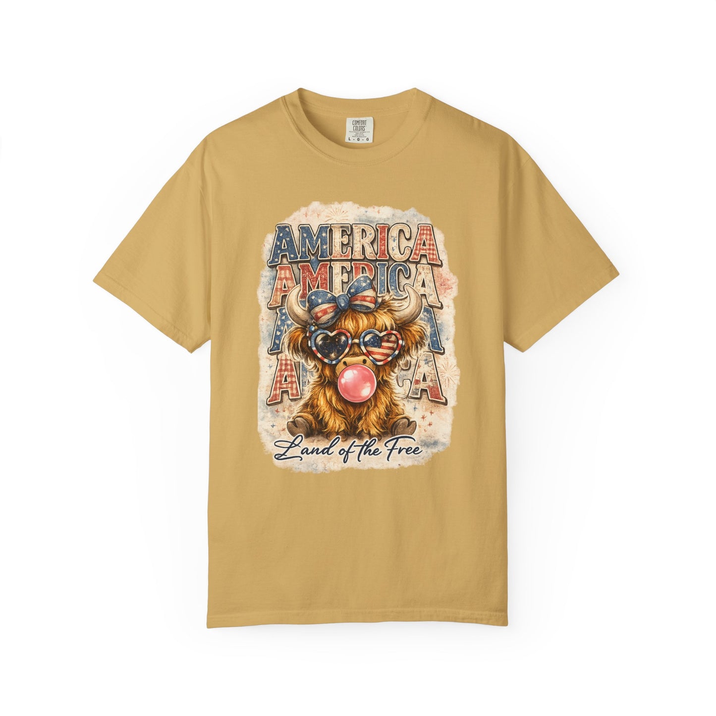 America Bulldog Graphic T-Shirt — "America" "Land of the Free" Patriotic Tee