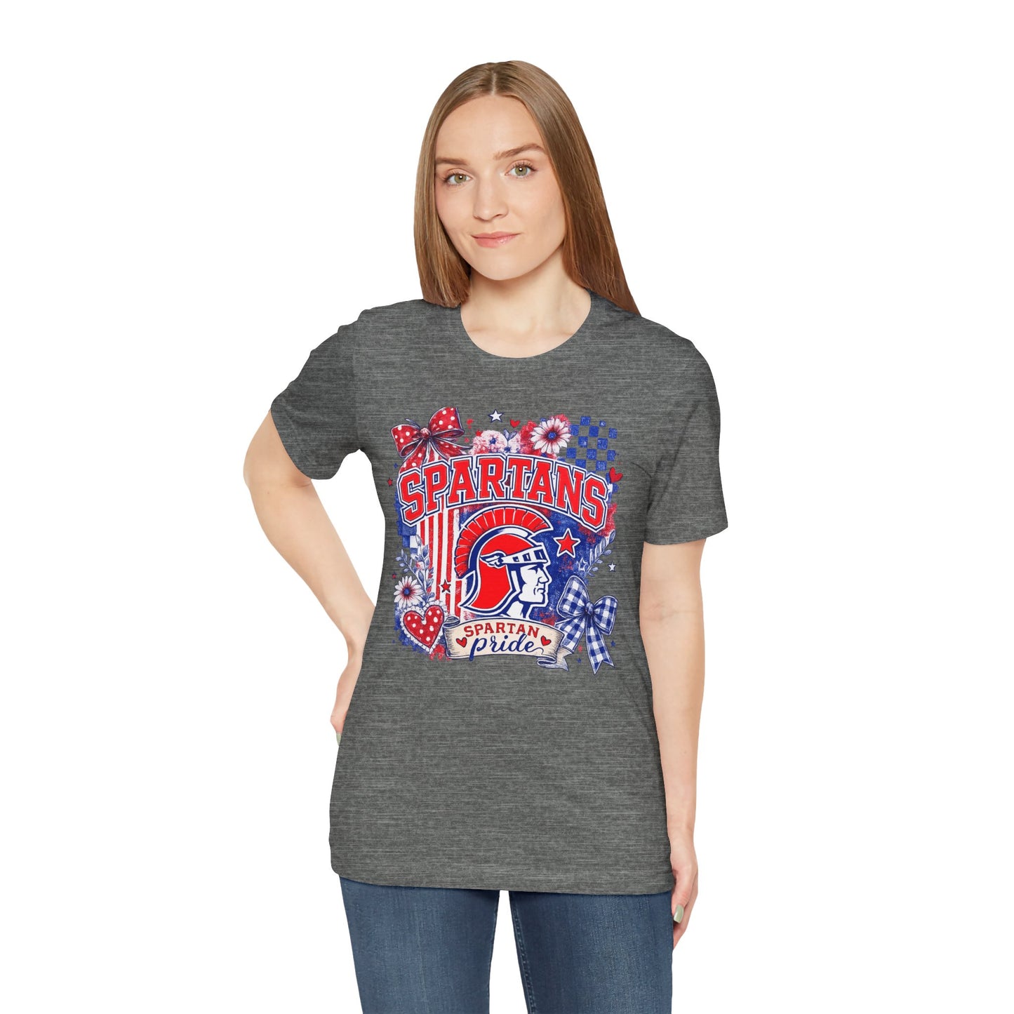 Spartans Pride Graphic Tee — Red, White & Blue School Spirit T-Shirt