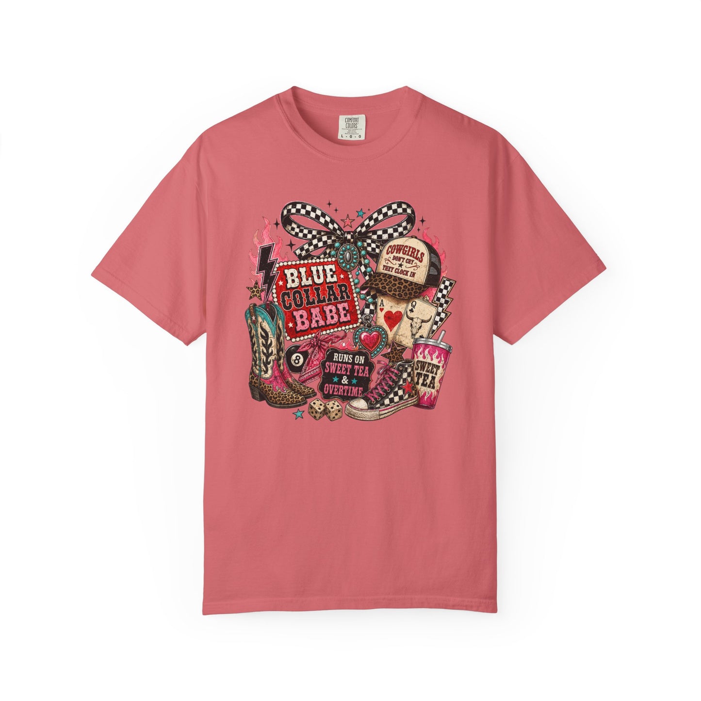 Blue Collar Babe T-Shirt — Retro Cowgirl Graphic Tee