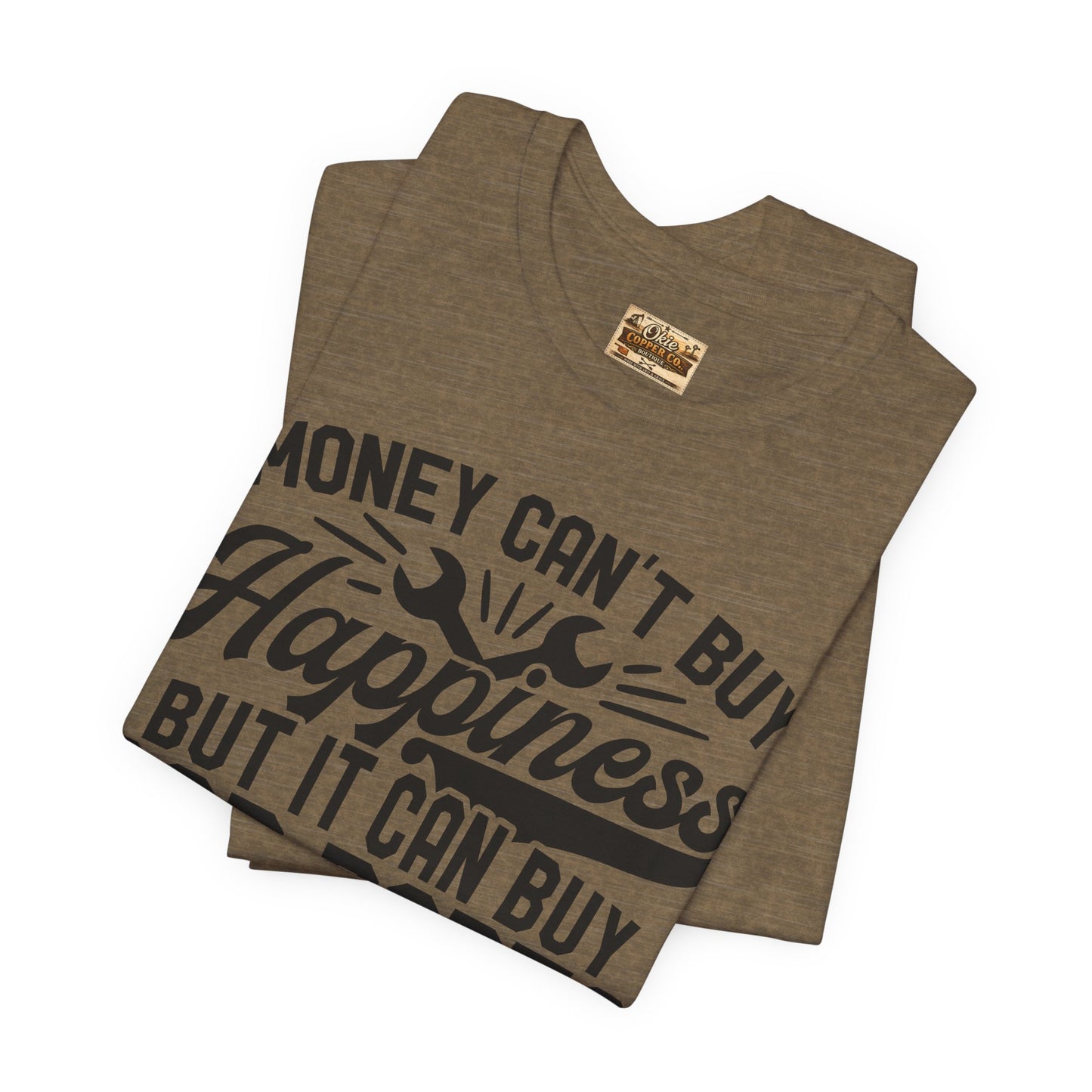 Car Parts Funny Tee — "Money Can't Buy Happiness But It Can Buy Car Parts" T-Shirt