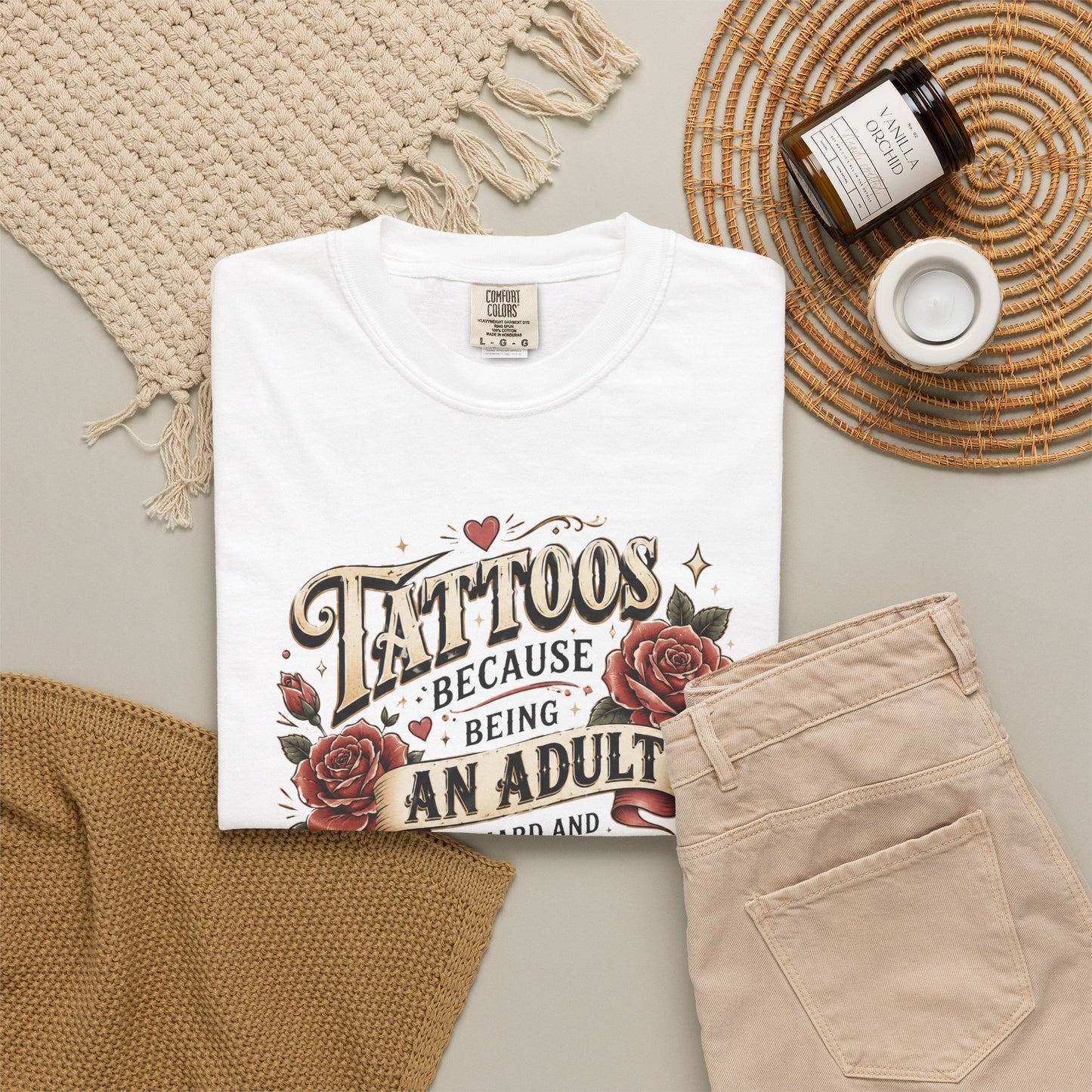 "Tattoos Because Being An Adult I Deserve Stickers" T-Shirt