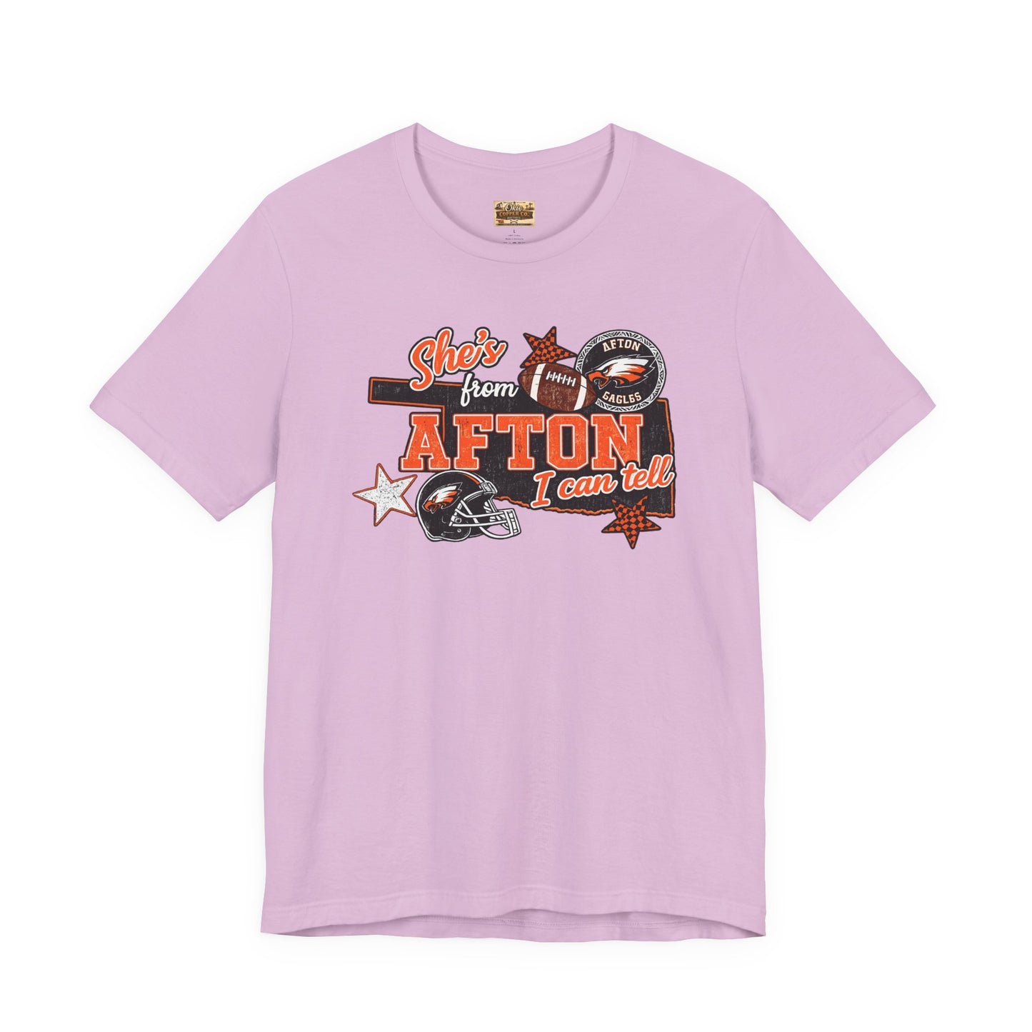 Afton Football Town Retro Graphic Tee — "Shes from Afton I can too"