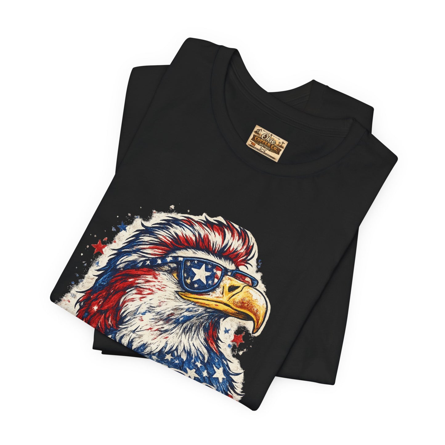 Patriotic Eagle Tee — "WTF Is A Kilometer?" Funny 4th of July Shirt