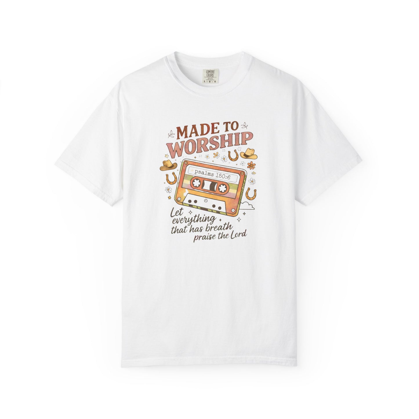 Made to Worship T-Shirt — Retro Cassette Christian Worship Tee