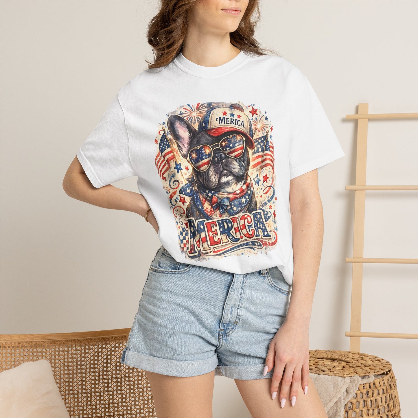 'Merica Patriotic French Bulldog T-Shirt