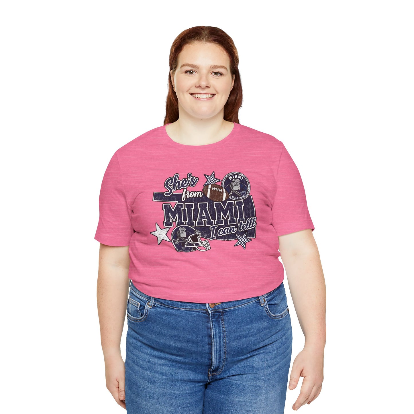 She's From Miami Graphic Tee — Retro Football Fan Shirt
