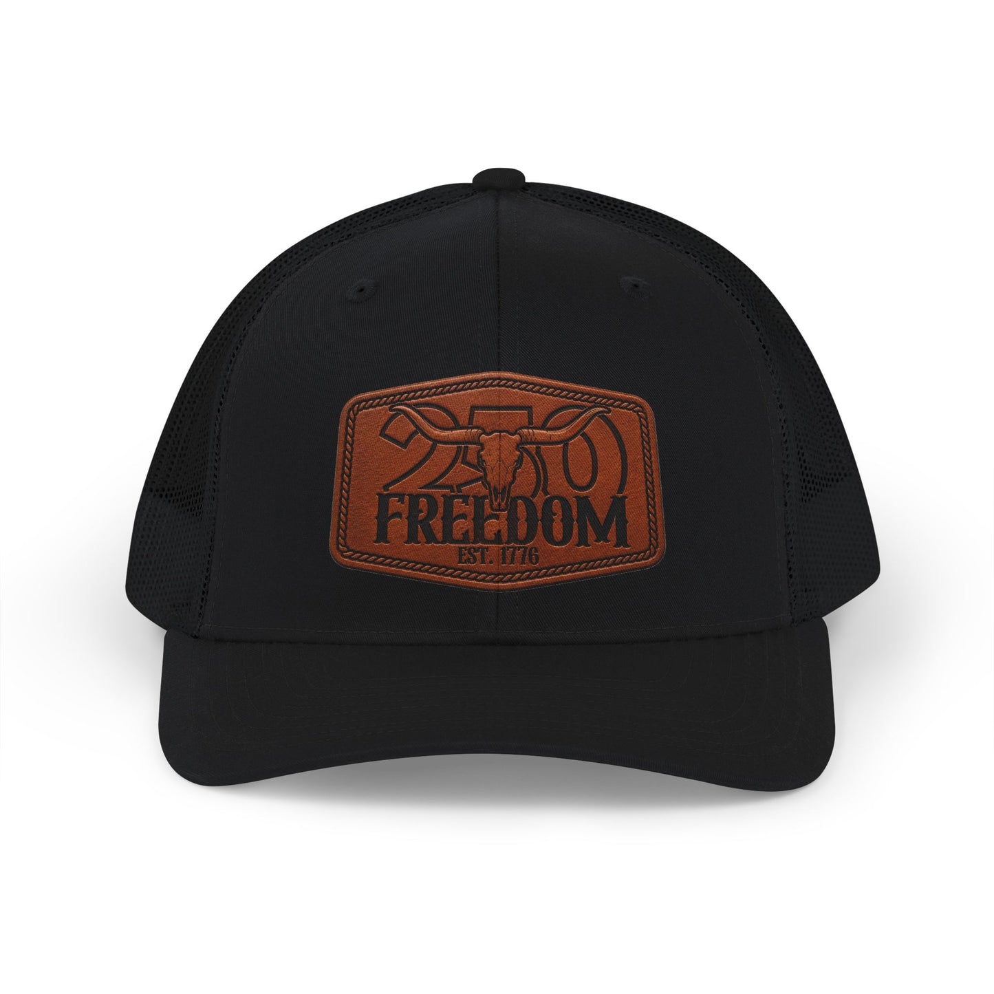 Freedom Leather Patch Snapback Trucker Hat