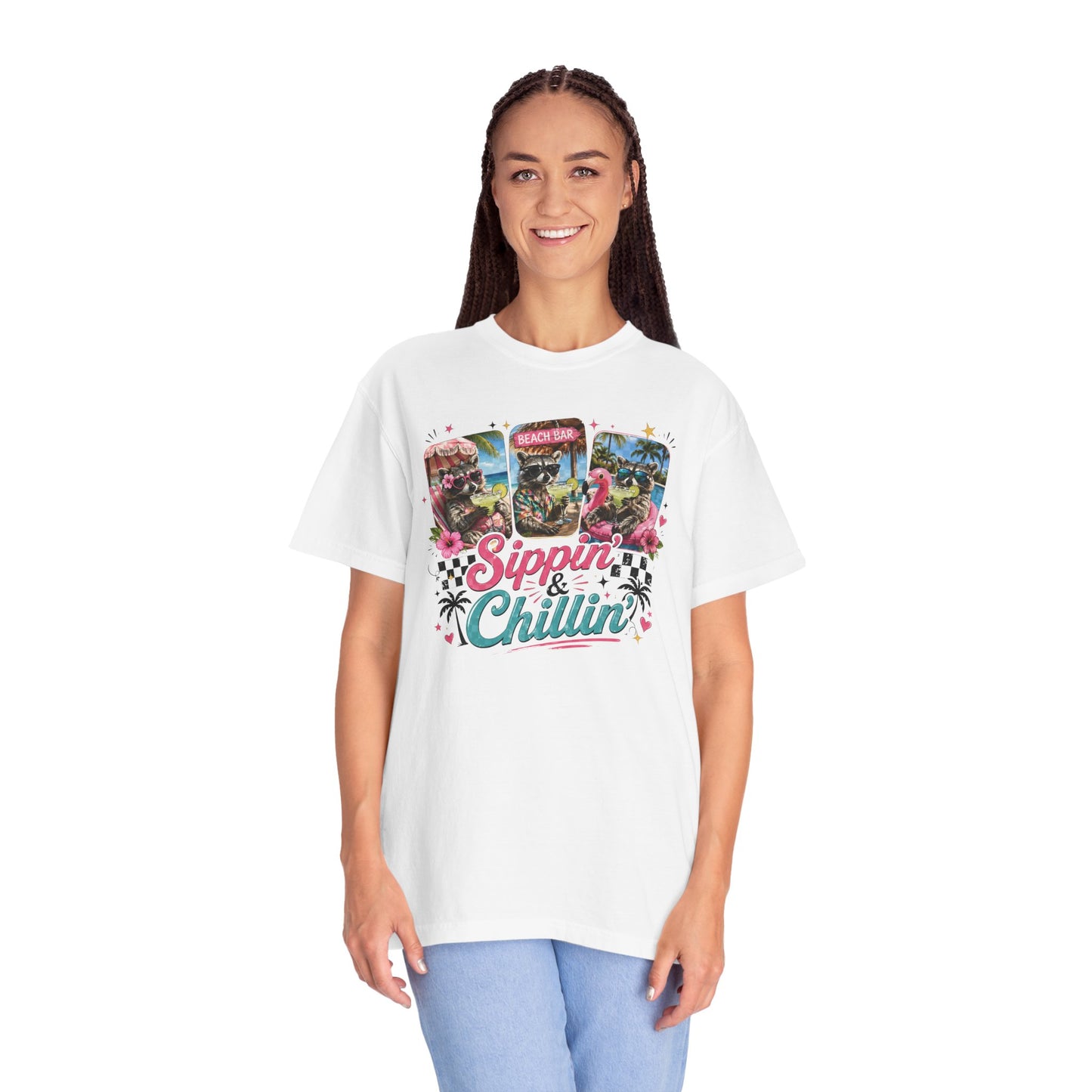 Sippin' & Chillin' T-Shirt — Retro Tropical Drink Graphic Tee