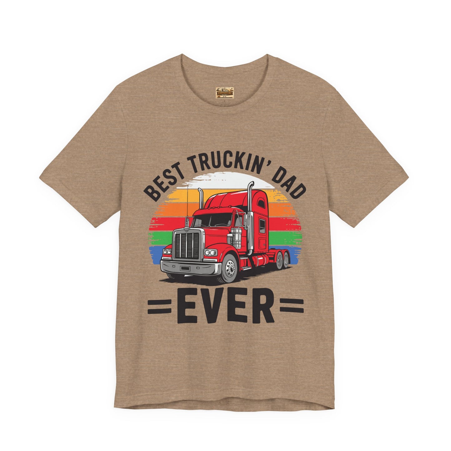 Best Truckin' Dad Ever T-Shirt — Vintage Semi Truck Father's Day Tee