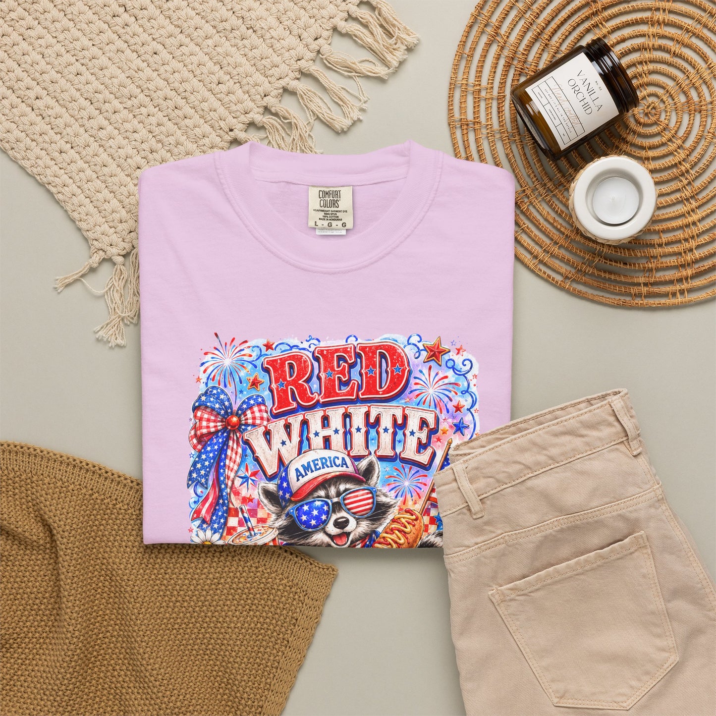 Patriotic "Red White Feral" Graphic T-Shirt