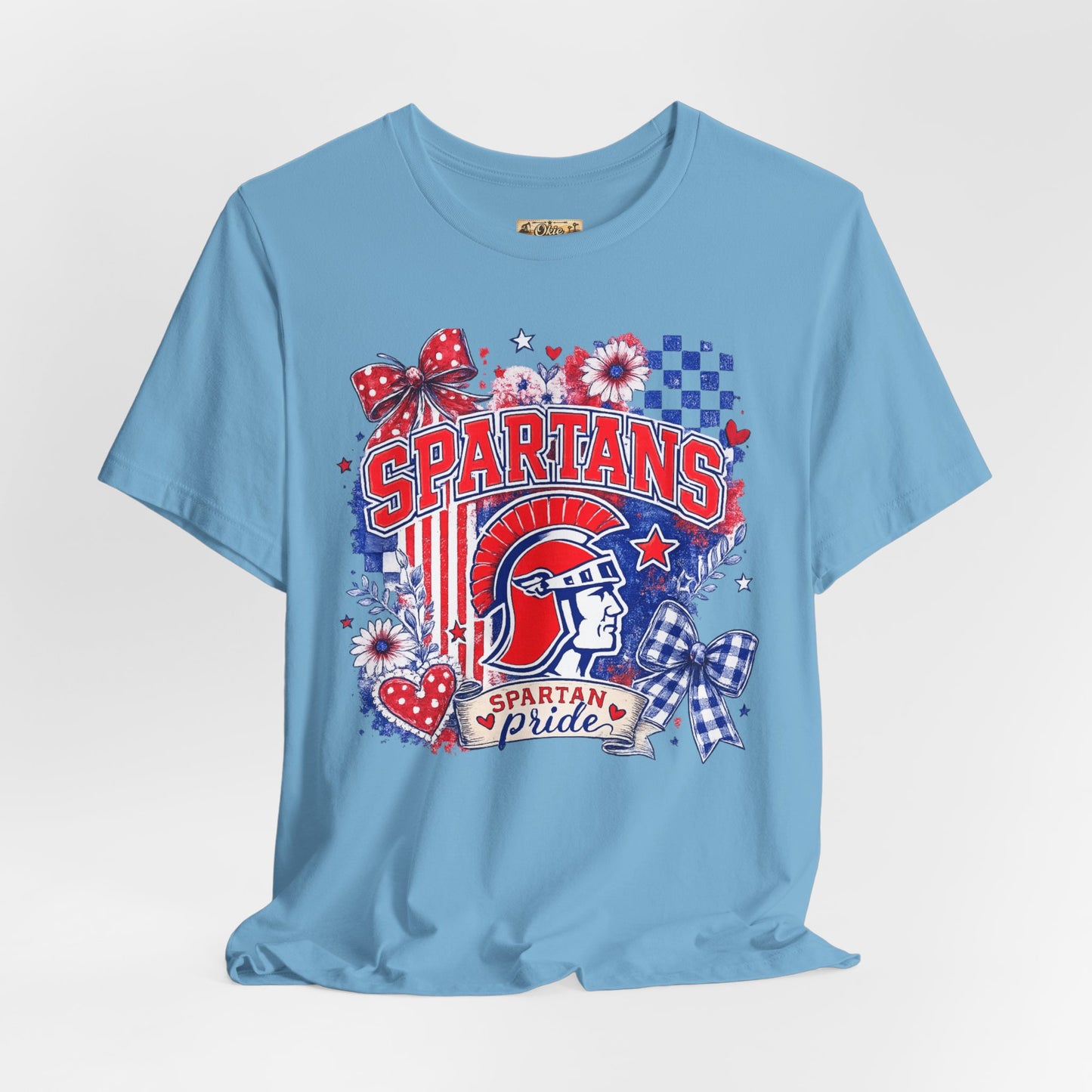 Spartans Pride Graphic Tee — Red, White & Blue School Spirit T-Shirt