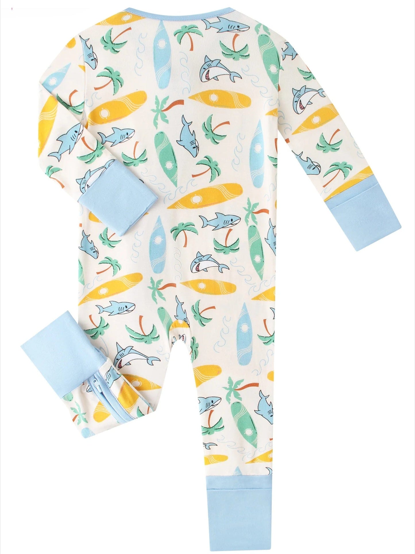 Surf's Up Bamboo Baby Convertible Zippy Romper