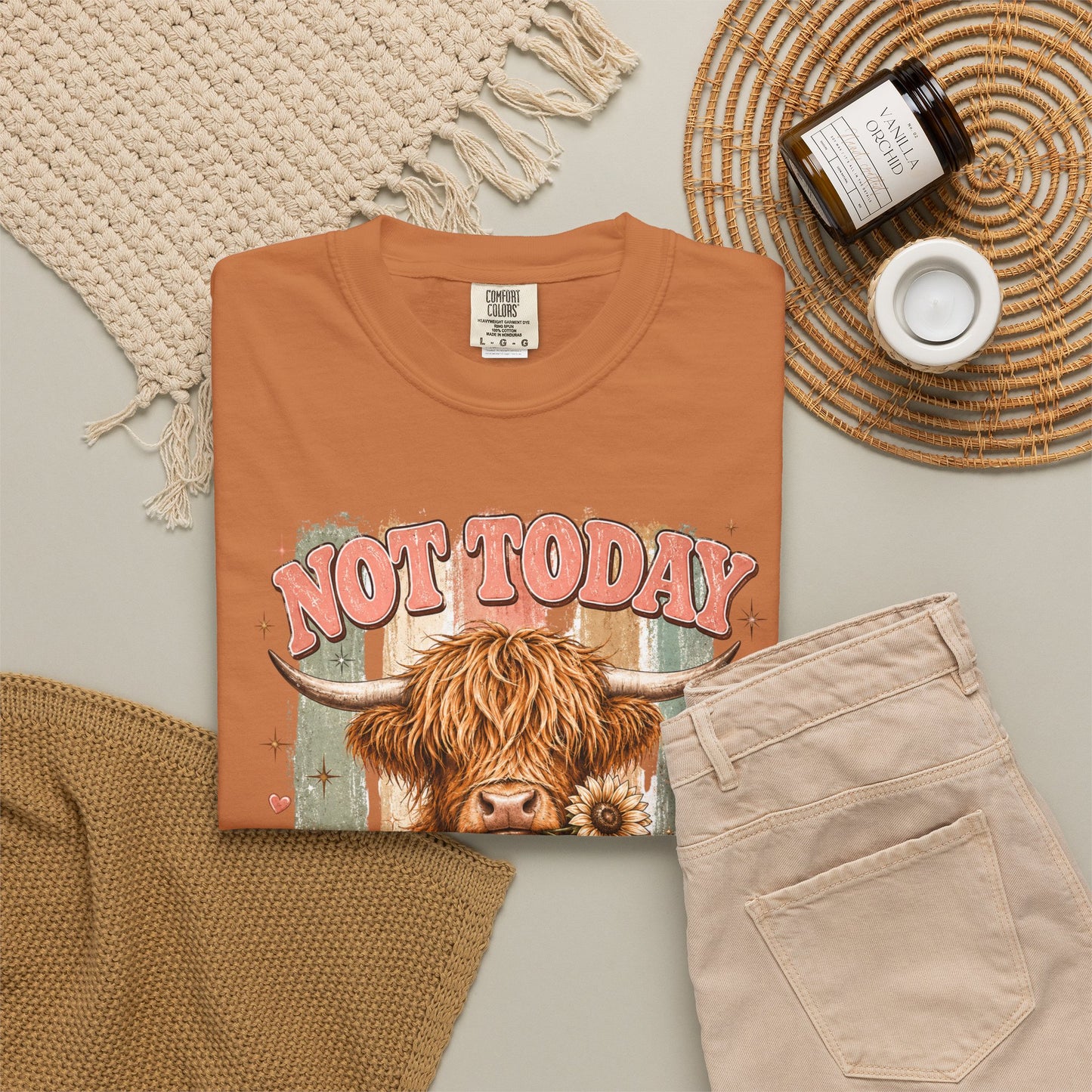 Not Today Heifer T-Shirt — Funny Highland Cow Graphic Tee