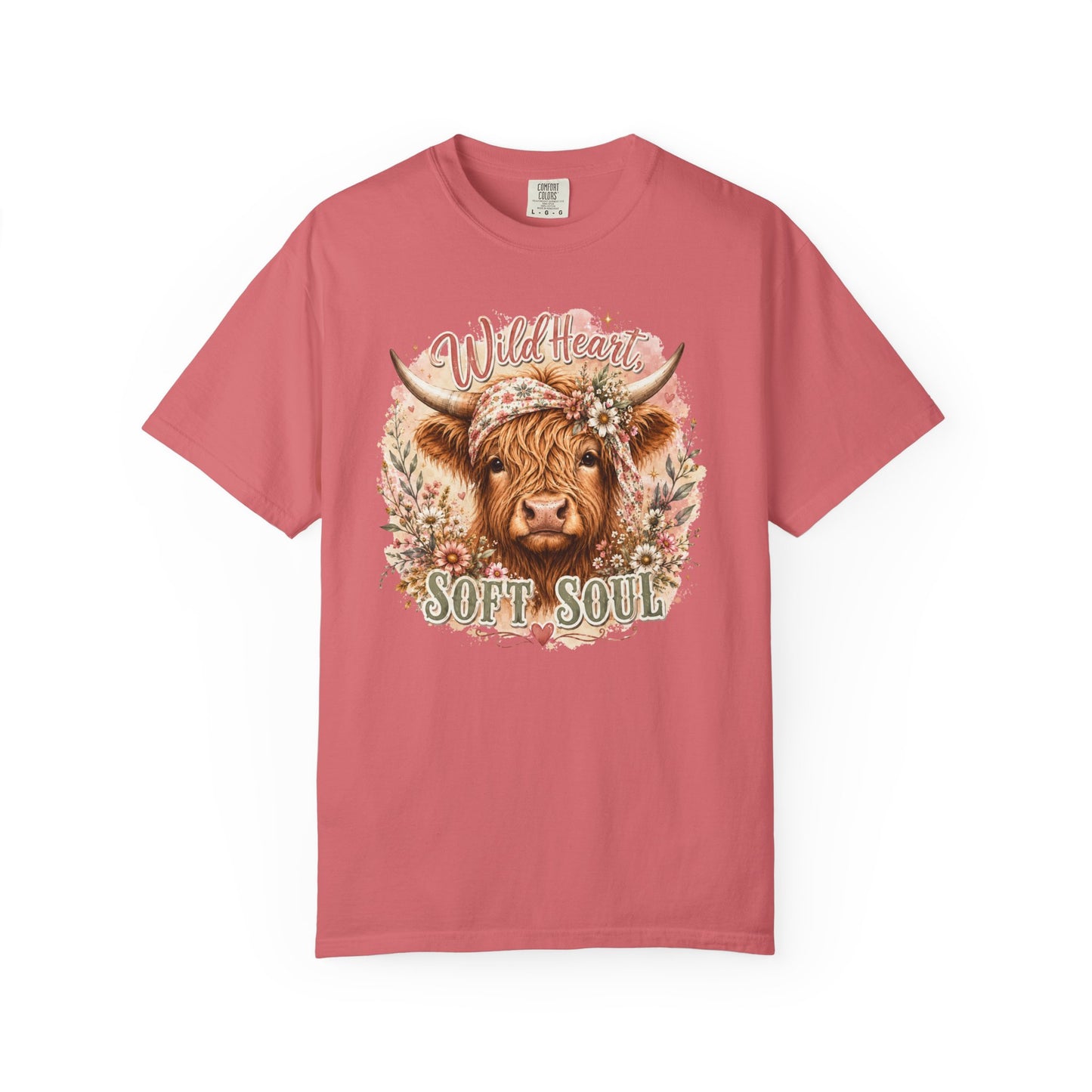 T-Shirt — “Wild Heart, Soft Soul” Highland Cow Graphic Tee