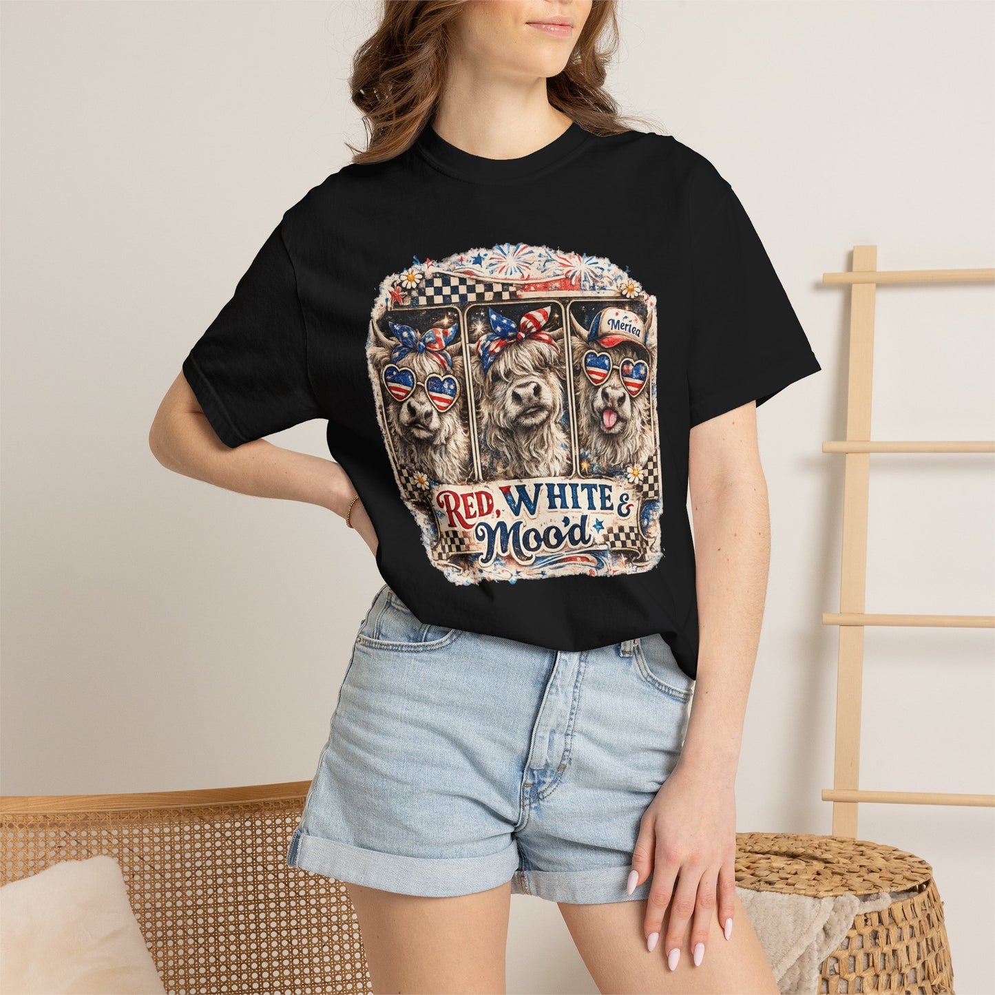 Patriotic Dogs "Red, White & Moo-d" T-Shirt