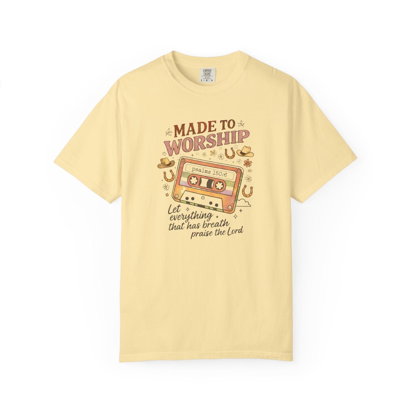 Made to Worship T-Shirt — Retro Cassette Christian Worship Tee