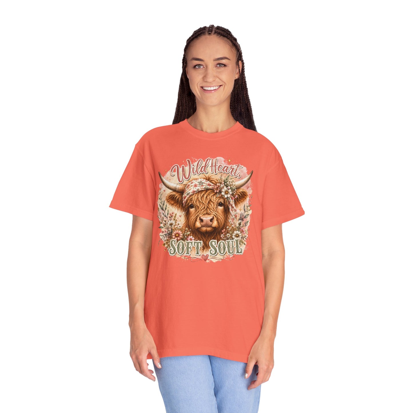 T-Shirt — “Wild Heart, Soft Soul” Highland Cow Graphic Tee
