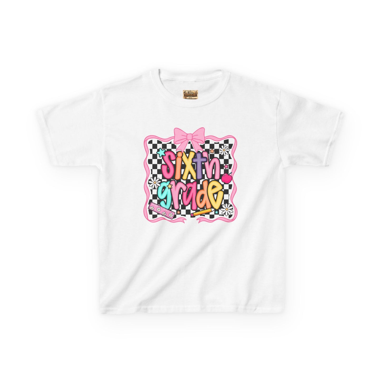 Sixth Grade Kids T‑Shirt - Colorful Checkerboard Back-to-School Tee