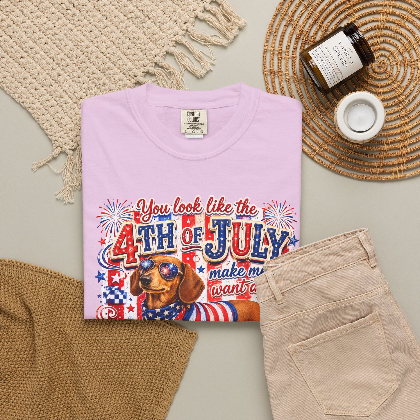 4th of July Hot Dog Dachshund T-Shirt – Patriotic Funny BBQ Tee
