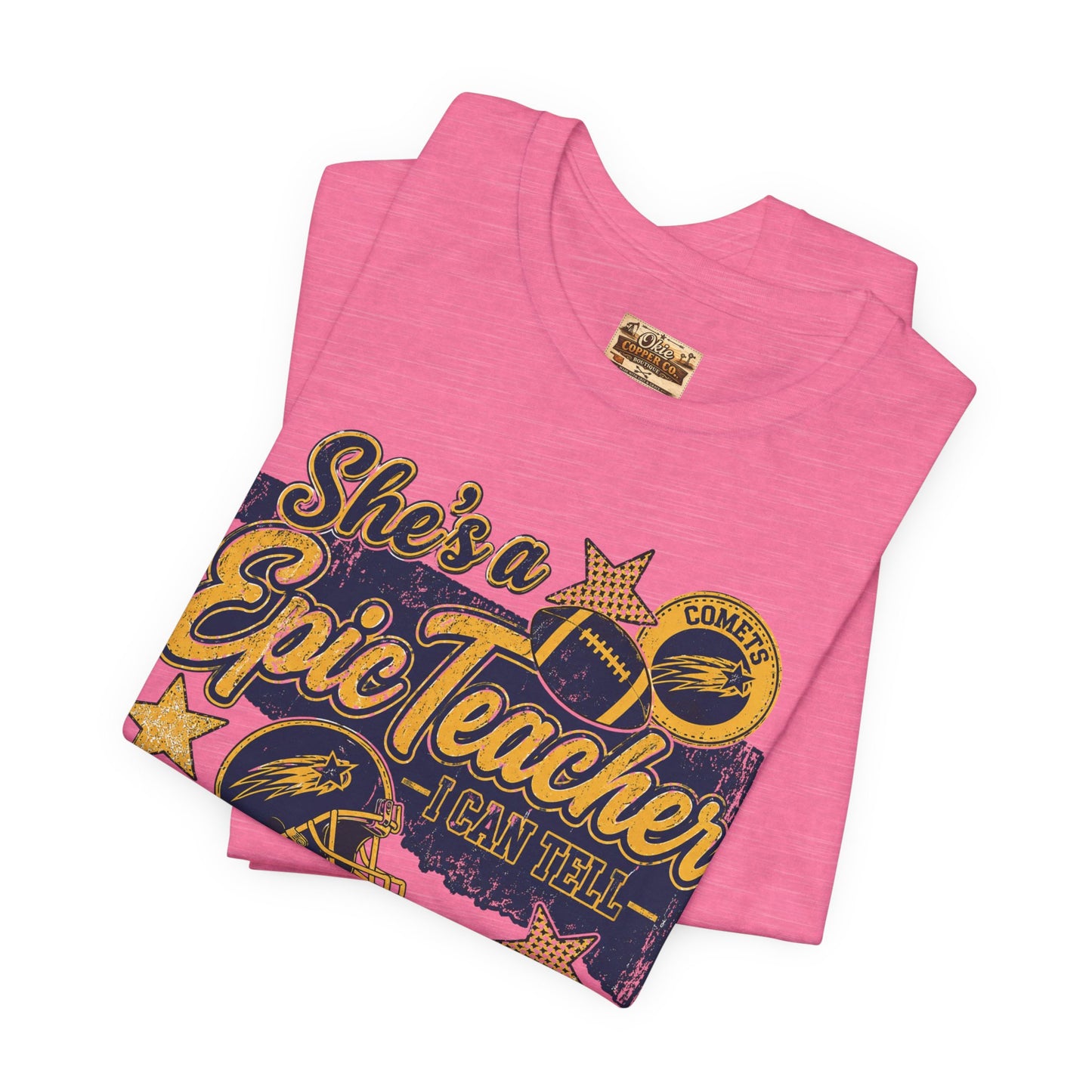 Epic Teacher Football T-Shirt — "She's a Epic Teacher" Coach & School Spirit Tee