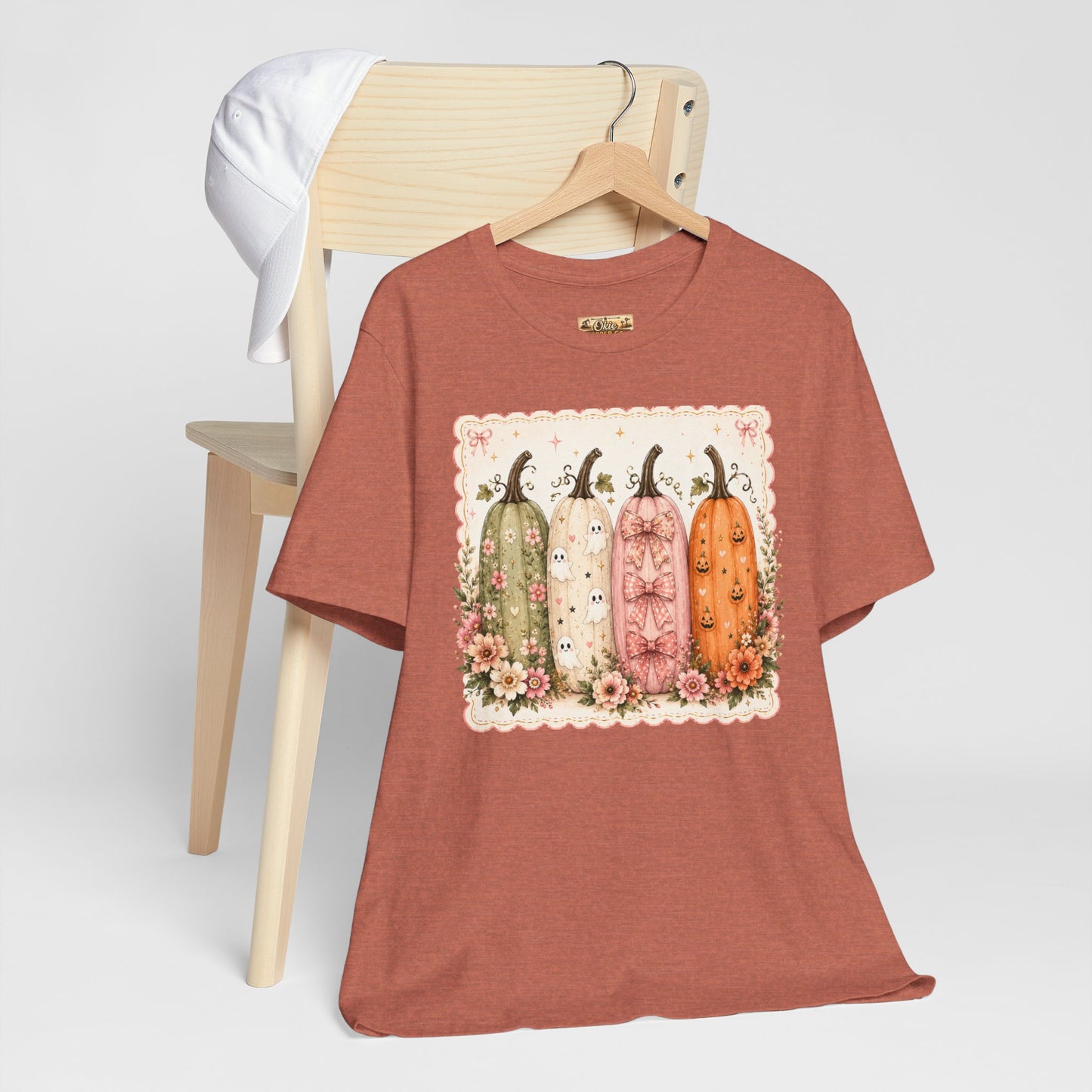 Vintage Floral Pumpkin Tee — Autumn Harvest Graphic T-Shirt