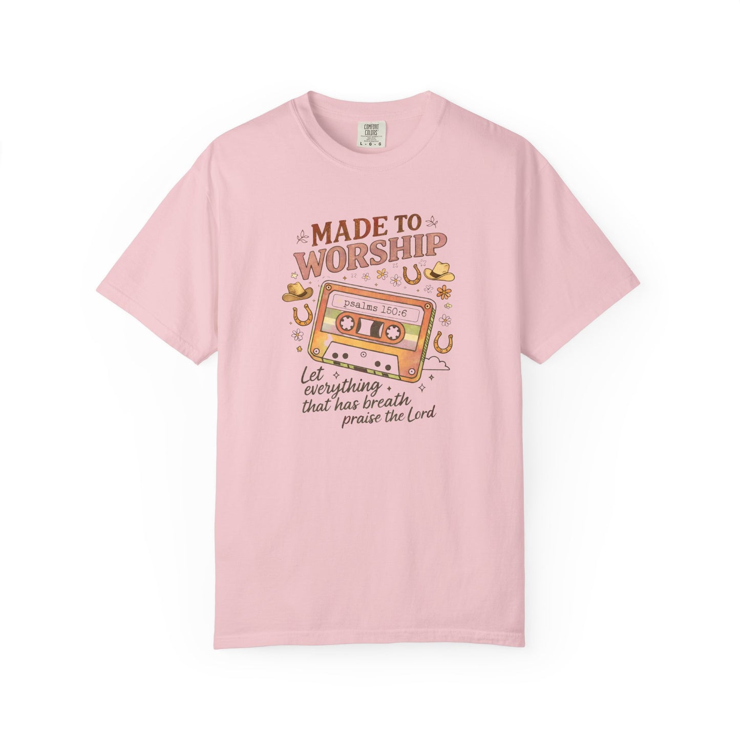 Made to Worship T-Shirt — Retro Cassette Christian Worship Tee
