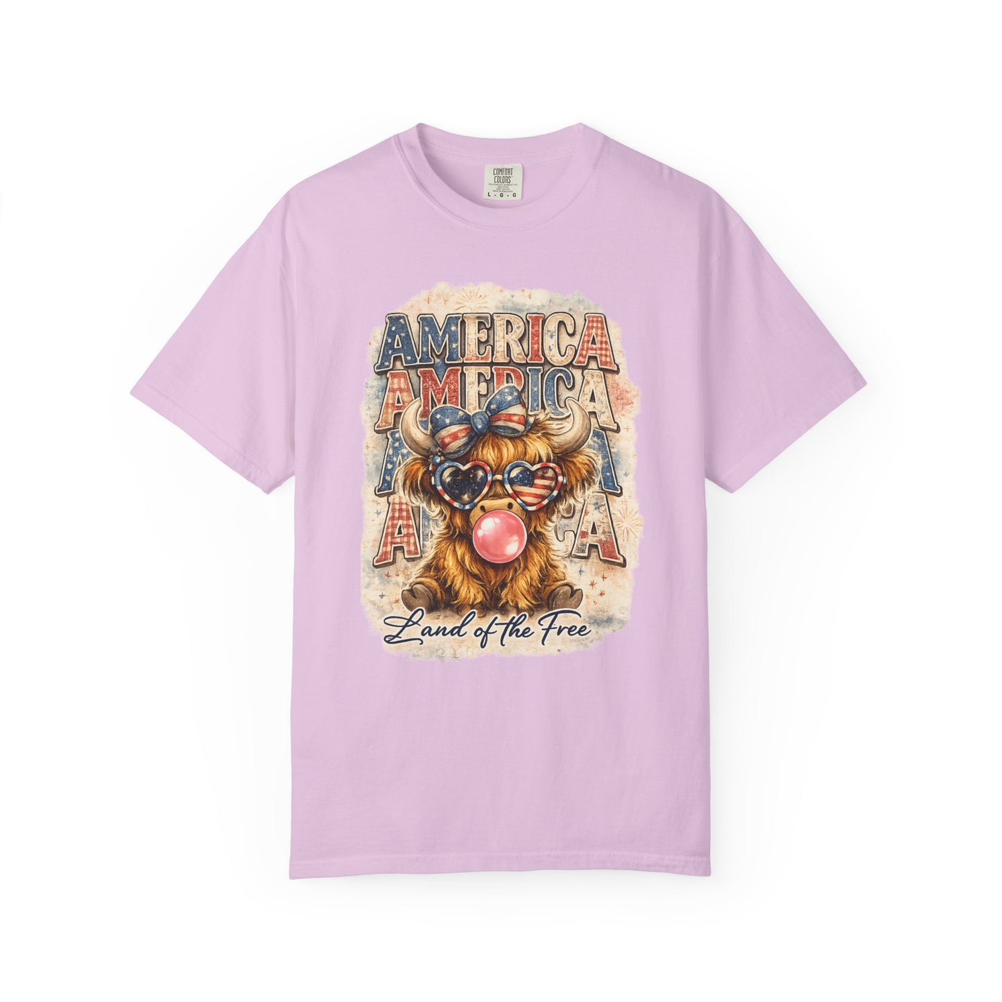 America Bulldog Graphic T-Shirt — "America" "Land of the Free" Patriotic Tee