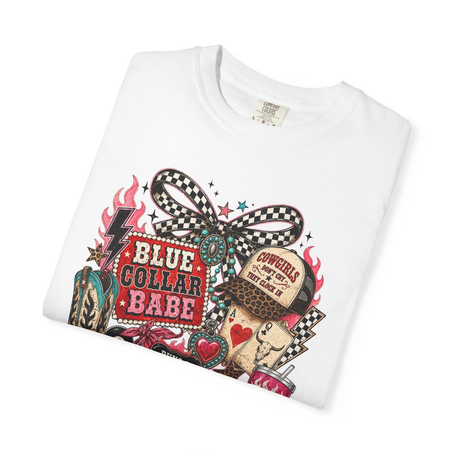Blue Collar Babe T-Shirt — Retro Cowgirl Graphic Tee