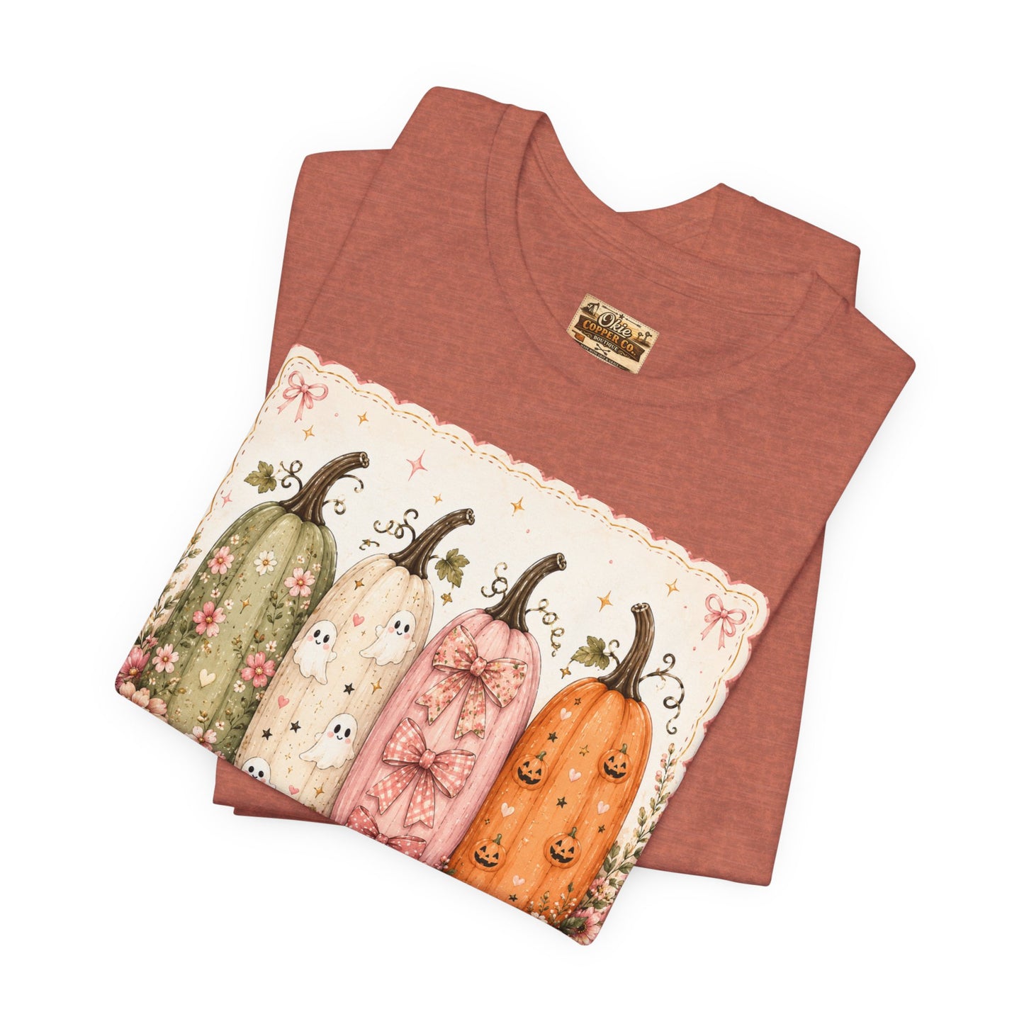 Vintage Floral Pumpkin Tee — Autumn Harvest Graphic T-Shirt