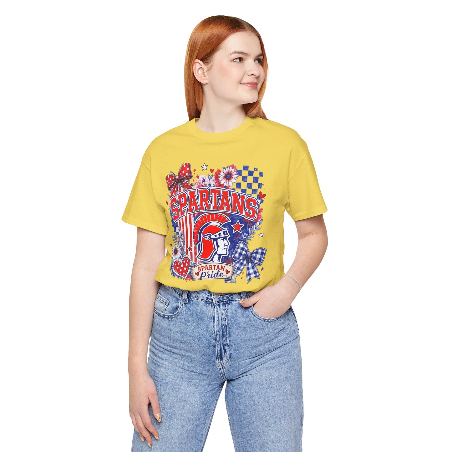 Spartans Pride Graphic Tee — Red, White & Blue School Spirit T-Shirt