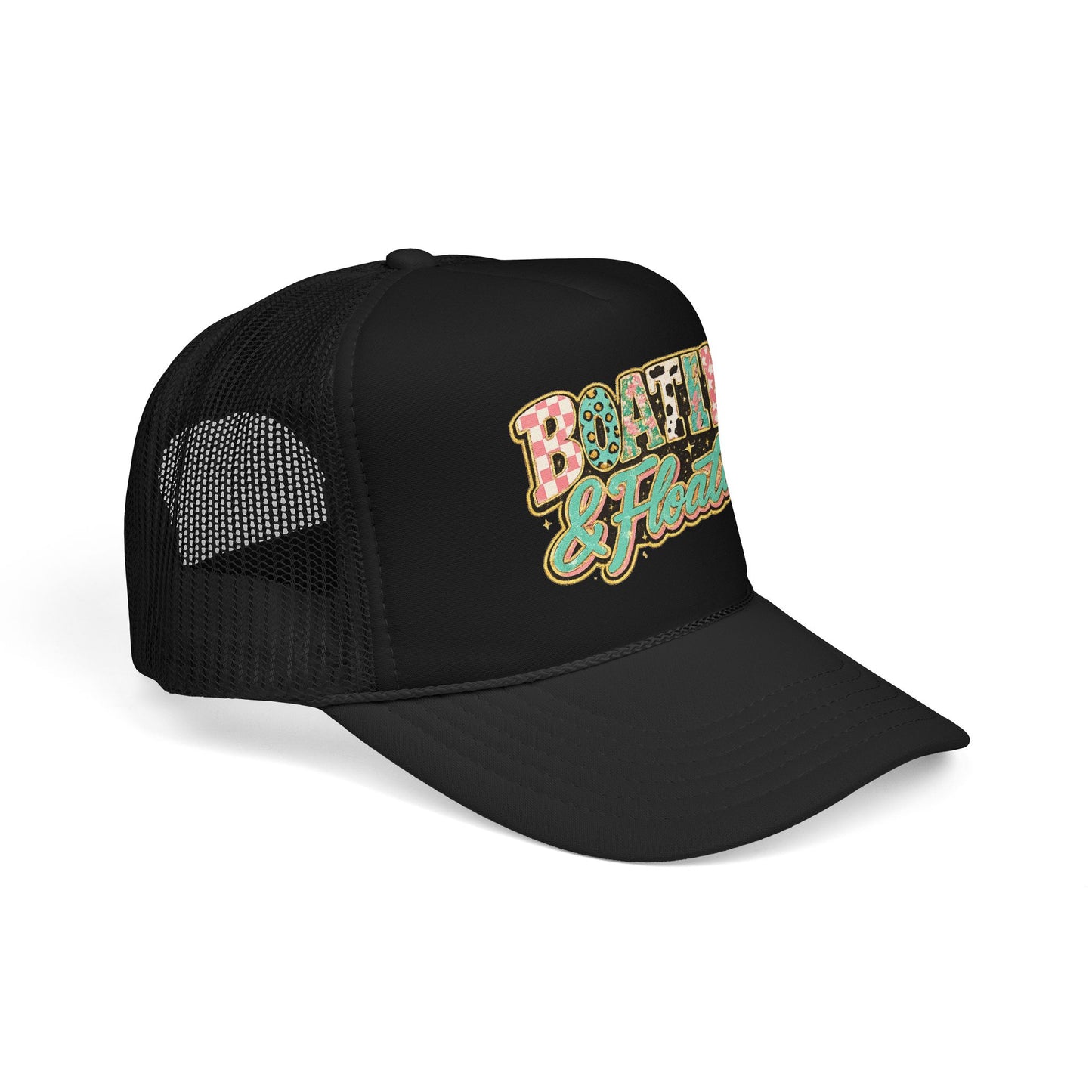 Boatin' & Floatin' Trucker Hat — Retro Floral Pool/Beach Foam Cap