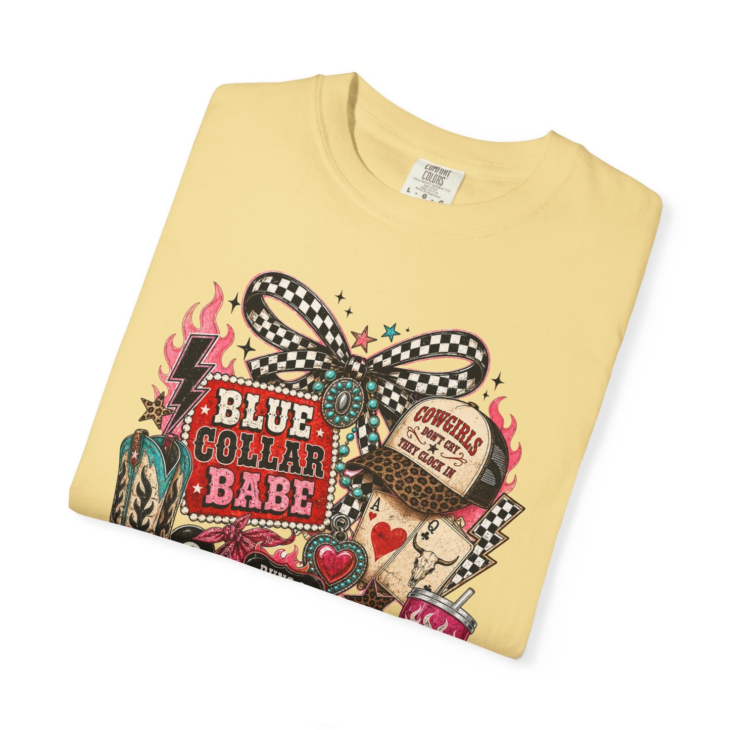 Blue Collar Babe T-Shirt — Retro Cowgirl Graphic Tee