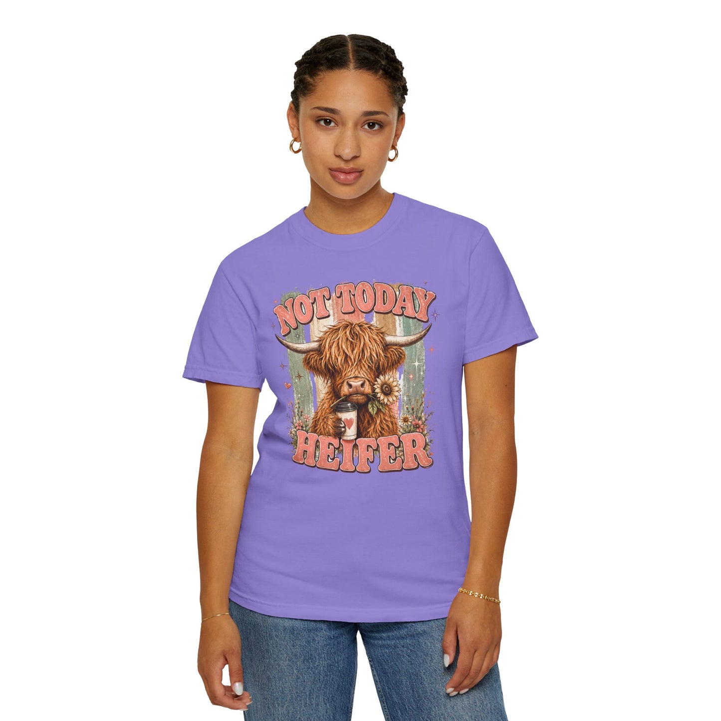 Not Today Heifer T-Shirt — Funny Highland Cow Graphic Tee